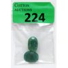 Image 1 : 2 Oval Cut Emerald Gemstones - 29 CTW 