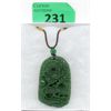 Image 1 : Large Hand-Carved Jade Dragon Pendant/ Necklace 