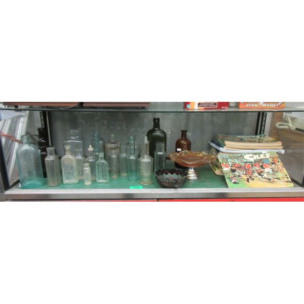 Vintage Glass Bottles, Carnival Glass & Giles Books