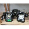 Image 1 : 3 Vintage Black Rotary Dial Telephones
