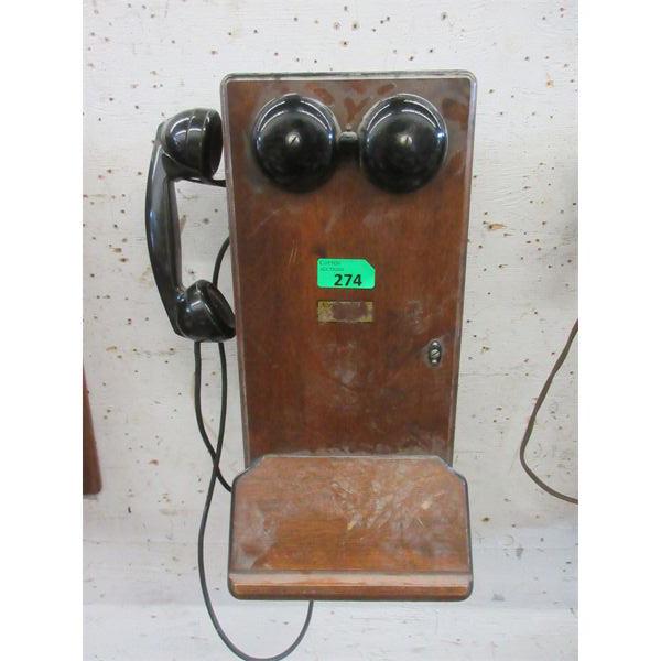 Vintage Northern Electric Wood Wall Phone