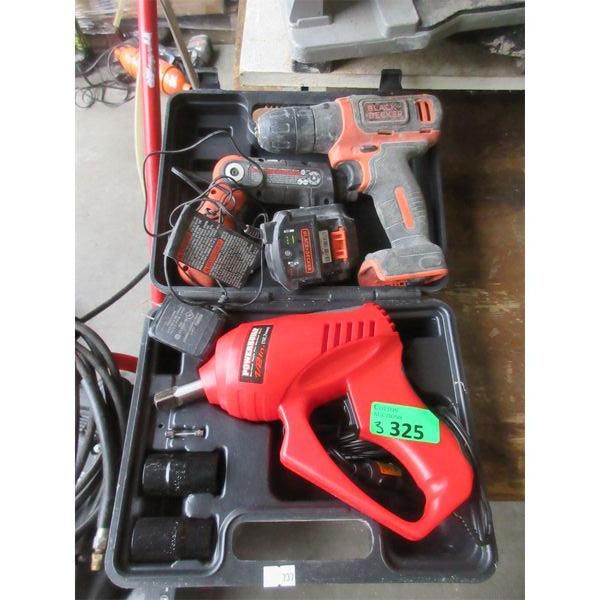 2 Cordless Screw Drivers & 1 Electric Socket Wrench