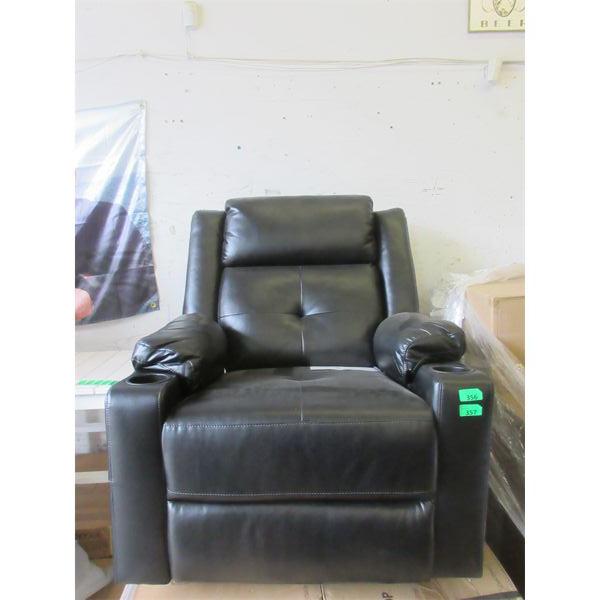 New Black Rocking Swivel Theater Recliner