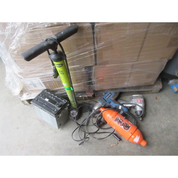 Drills, Bicycle Pump, Car CD Player & More