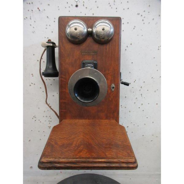 Vintage Northern Electric Wood Wall Phone