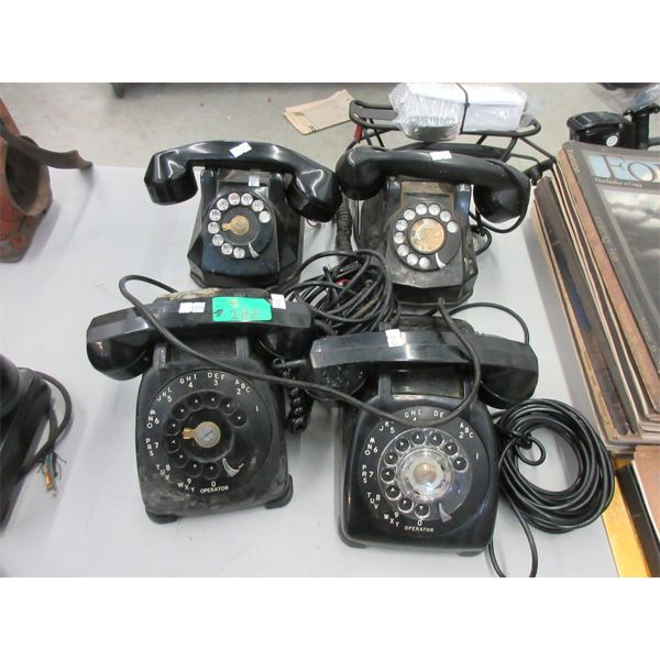 4 Vintage Rotary Dial Desk Phones