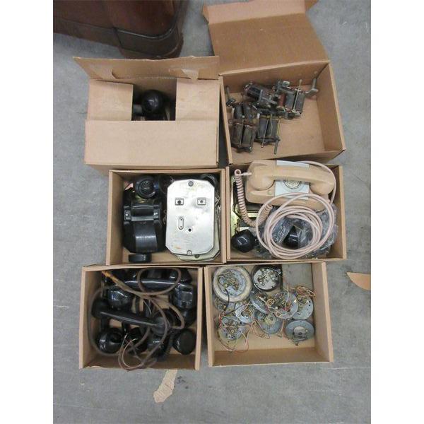 6 Boxes of Vintage Phone Parts