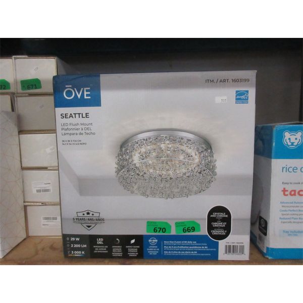 Ove Seattle LED Flush Mount Crystal Nest Lights