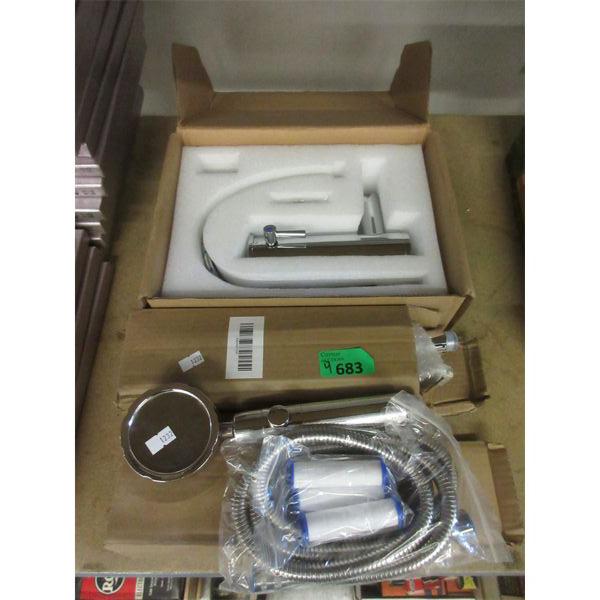 Bathroom Faucet & 3 Handheld Shower Heads