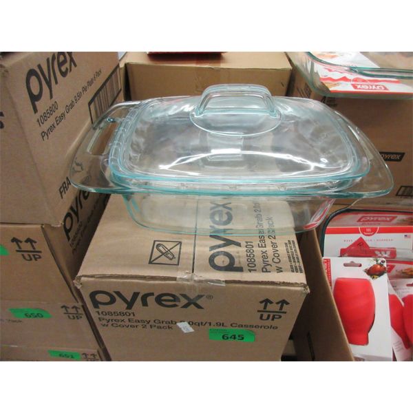 Case of 2 New Pyrex Easy Grab Lidded Casseroles