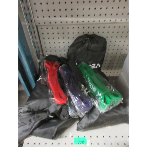 4 Bora Latex Resistance Bands w/ Accessories 