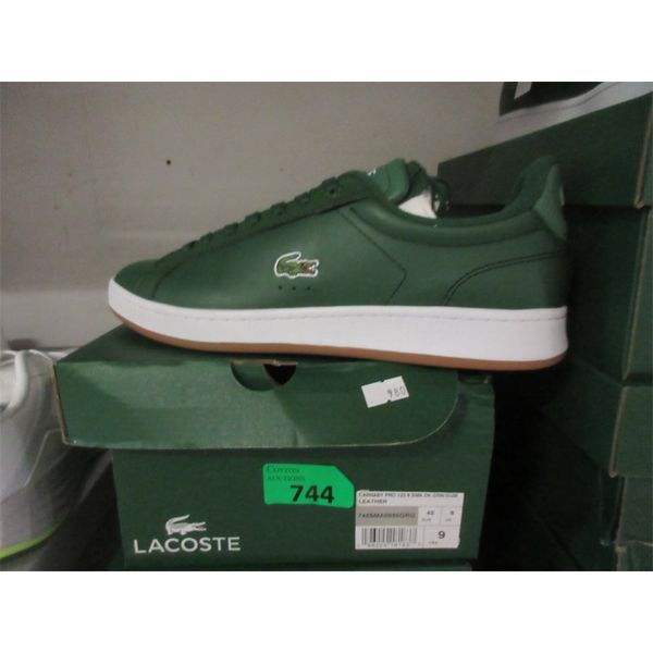 New Men's Lacoste Carnaby Pro Green Leather Shoes 