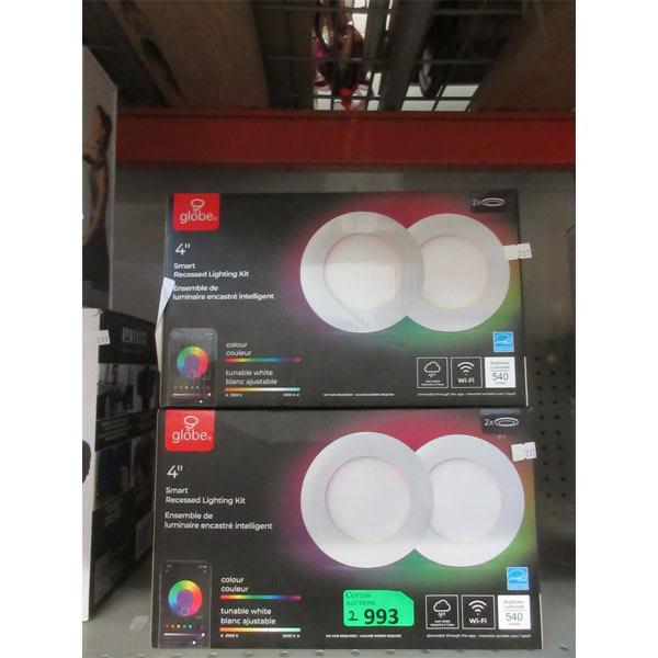 2 Sets of 4" Smart Recessed Lighting Kits by Globe