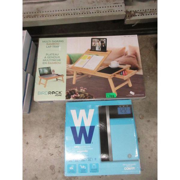 Body Weigh Scale & Bamboo Lap Tray 