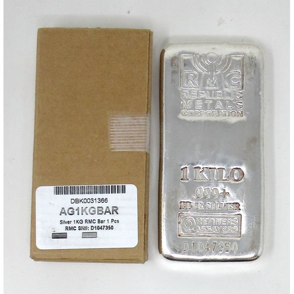 1 Kilo .999+ Silver RMC Serial Numbered Bar 