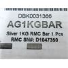 Image 3 : 1 Kilo .999+ Silver RMC Serial Numbered Bar 