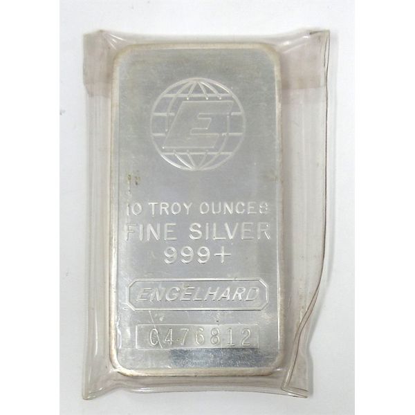 10 Oz .999+ Silver Engelhard Serial Numbered Bar