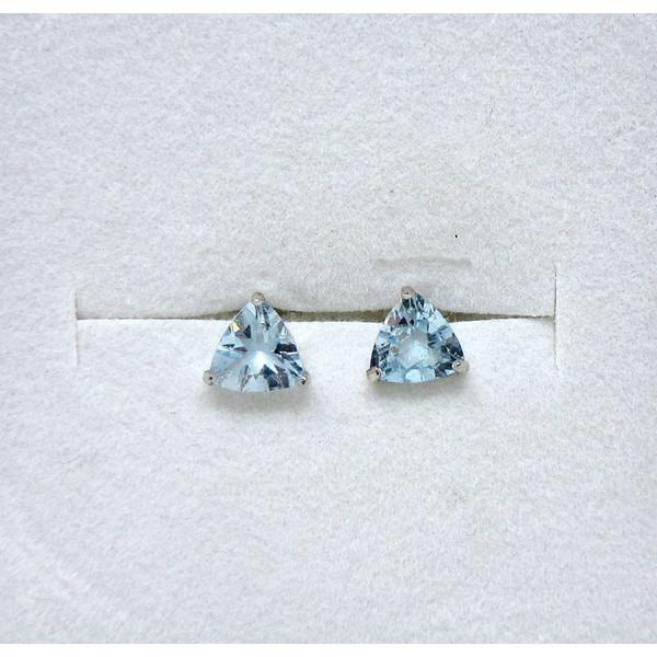 New 10 KT White Gold 1.2 CTW Blue Topaz Earrings