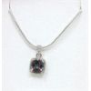 Image 1 : 1.9 CT Square Cut Mystic Topaz & Diamond Sterling Silver Pendant 