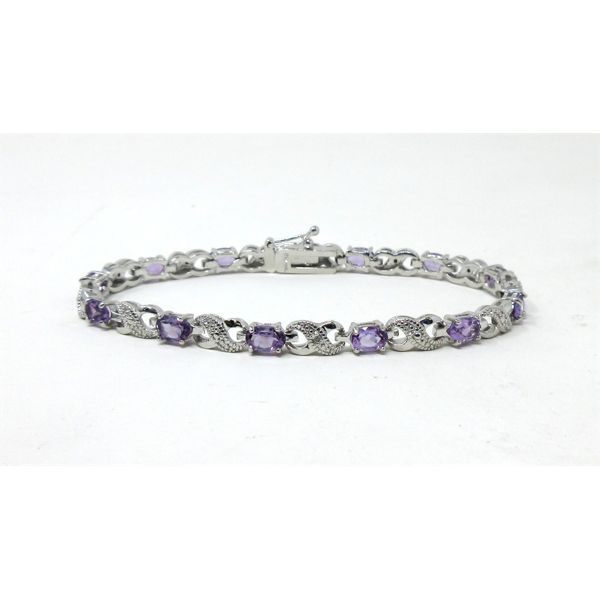 6+ CT Purple Amethyst & Diamond Tennis Bracelet