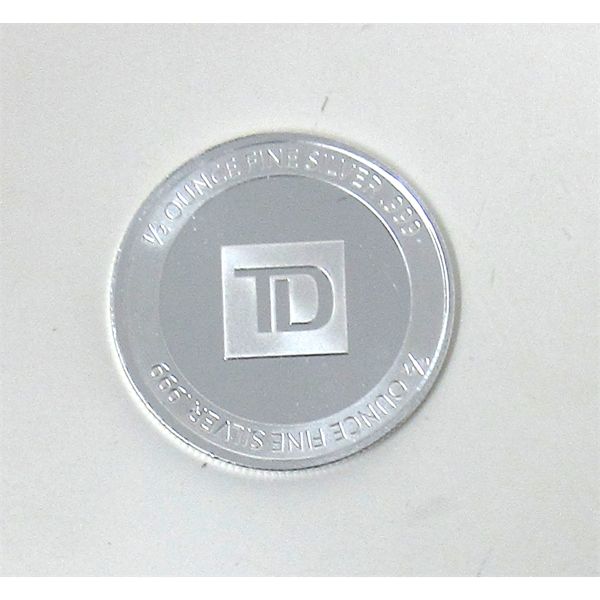 1/2 Oz .999 Silver TD Bank Round 