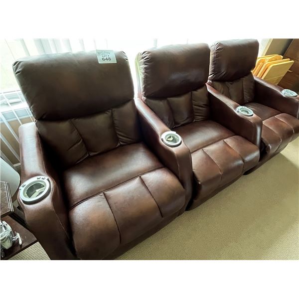 Electric theatre style recliner couch