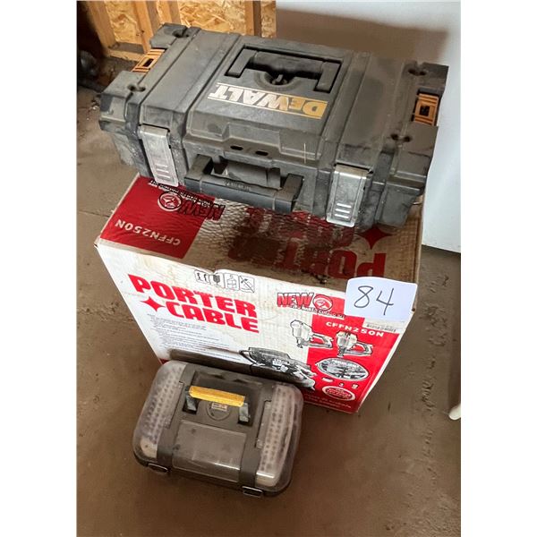 New Porter cable air compressor & DeWalt toolbox