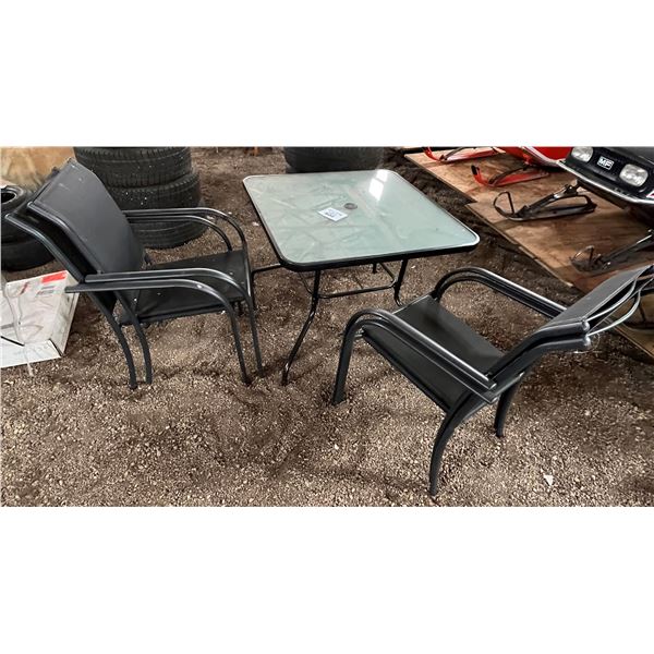 Glass table & 4 Chairs