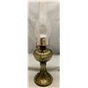 Image 1 : "Flying Fish" Oil lamp in Olive Green and clear glass chimney.