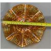Image 4 : Imperial Glass CO. Radium Marigold Carnival Glass "Grapes" Low ruffled Bowl. Circa 1910