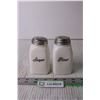 Image 1 : McKee Milk Glass Art Deco Salt and Pepper Shakers