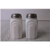 Image 3 : McKee Milk Glass Art Deco Salt and Pepper Shakers