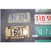 Image 2 : (9) Assorted Saskatchewan License Plates (1951-72)