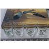Image 3 : Ducks Unlimited Canada- 40th Anniversary Jim Bean Decanter + (4) DU 25th Anniversary Shot Glasses + 