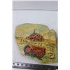 Image 2 : Saskatchewan Folk Art - Painting of Case Tractor and Vintage Farmyard On Rock Plus Additional 2 New 
