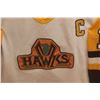 Image 3 : * Nipawin Hawks Framed Captain's Jersey in Shadow Box - Year Unknown 36 x 36"