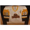 Image 6 : * Nipawin Hawks Framed Captain's Jersey in Shadow Box - Year Unknown 36 x 36"