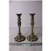 Image 1 : (2) Antique 19th Century Silver Plated Candlesticks