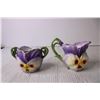 Image 3 : Royal Bayreuth Pansy Creamer and Sugar (Missing Lid)