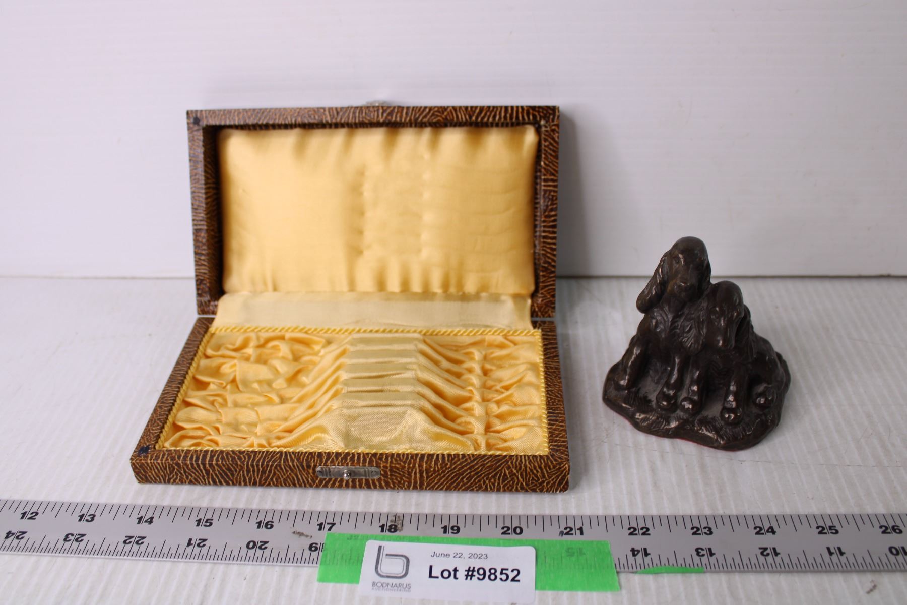 Dog Figurine and Empty Cutlery Box - Bodnarus Auctioneering