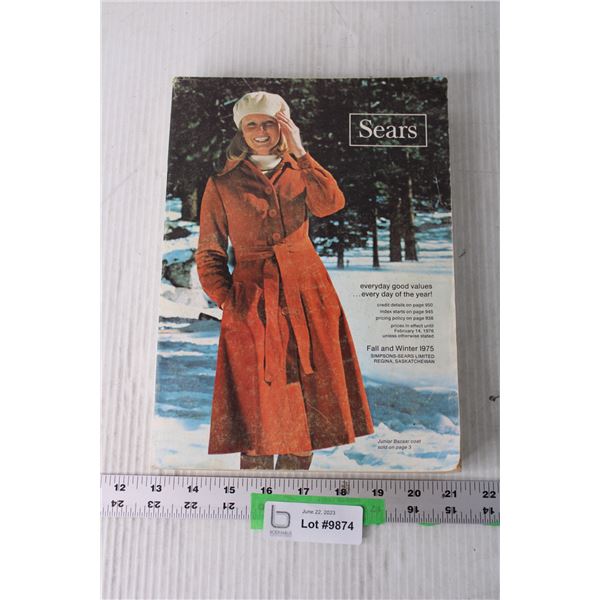 Vintage 1975 Sears Fall and Winter Catalogue Bodnarus Auctioneering