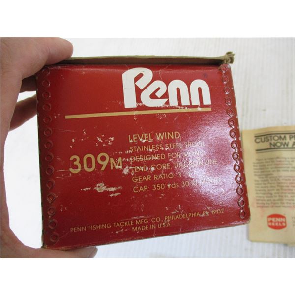 Vintage Penn Reels Level Wind Reel No.309 in Original Box w