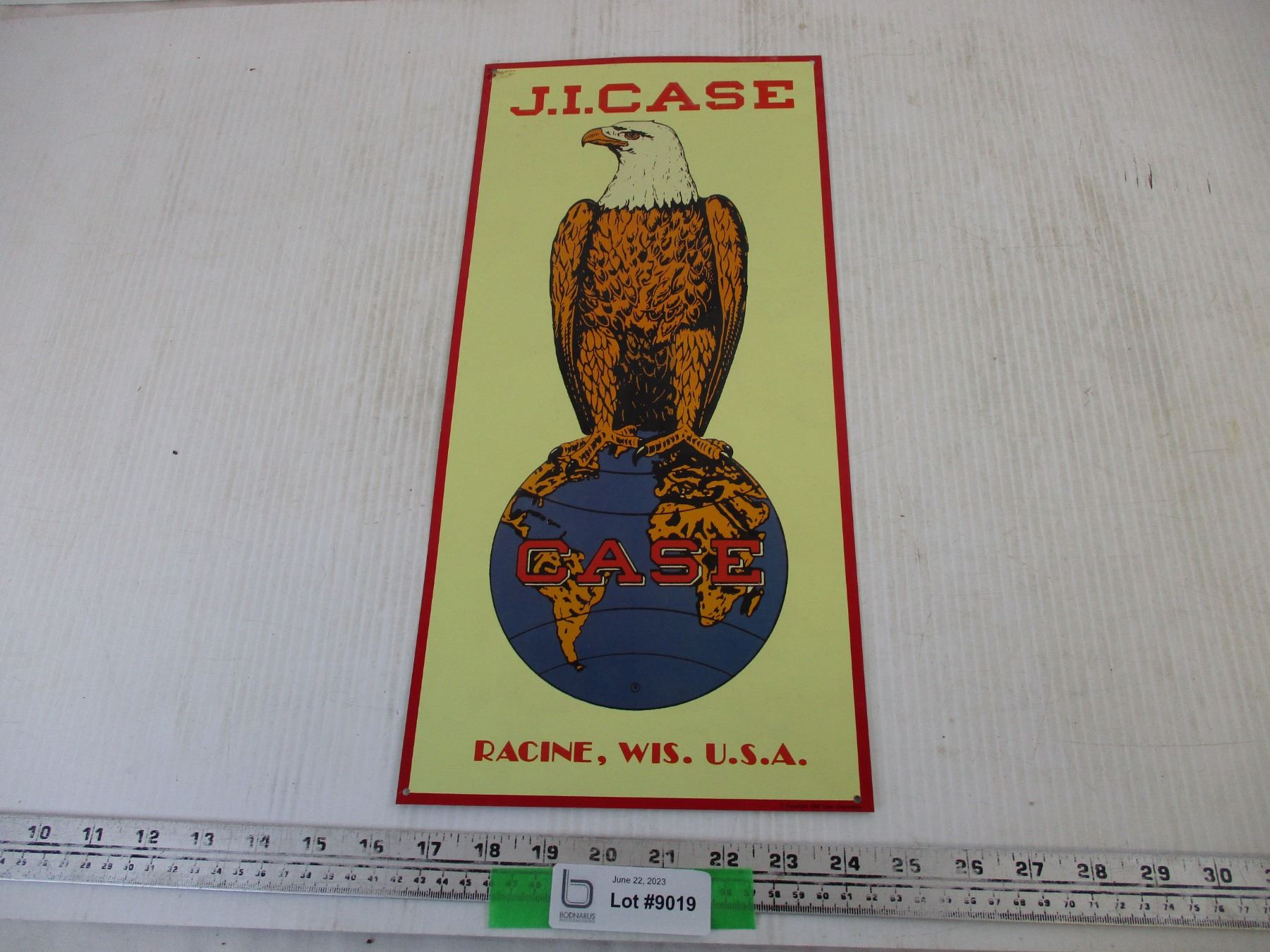 J.I. Case Tin Sign (18.25x17.5) - Bodnarus Auctioneering