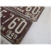 Image 3 : Pair of 1949 Saskatchewan License Plates