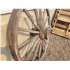 Image 2 : Vintage Wooden Wagon Wheel (49" diam. -Some Damage)