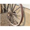 Image 4 : Vintage Wooden Wagon Wheel (49" diam. -Some Damage)