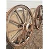 Image 3 : 2X the Bid Price -- (2) Vintage Wooden Wagon Wheels (45" -Some Damage)
