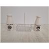 Image 2 : Pair of Country Fresh Milk Themed Salt and Pepper Shakers w/ Carrier