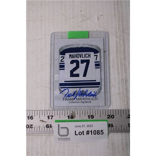 Autographed Hockey Card - Frank Mahovlich