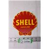Image 1 : Shell Gasoline Porcelain Fantasy Sign - 6" Tall